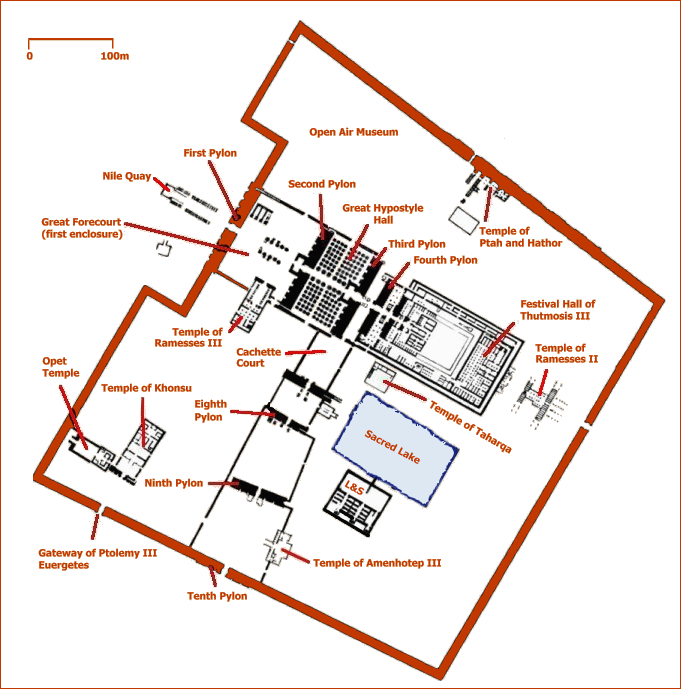 Plan of the Precinct of Amun at the temple of Karnak