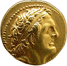 Pentadrachm coin depicting Ptolemy I