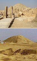 TOP: 5th dynasty pyramid of Unas, BOTTOM: 6th dynasty pyramid of Teti I.